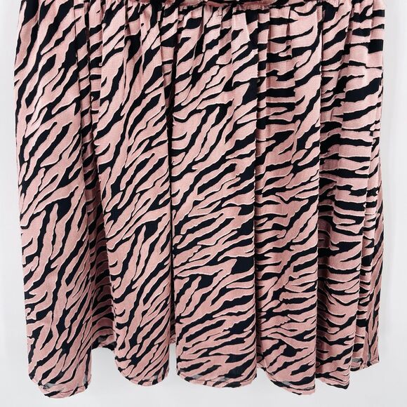 NBD Womens Dress Sz XSmall Pink Black Zebra Print Velvet Velour Deep V Neck Mini - Picture 4 of 9